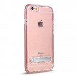 Wholesale Apple iPhone 8 Plus / 7 Plus Clear Armor Bumper Kickstand Case (Rose Gold)